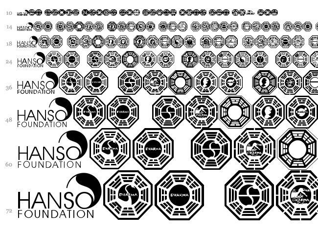 Dharma Initiative Logos font waterfall